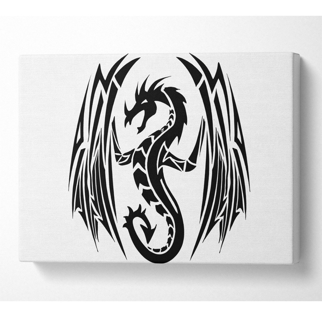 Tribal Wings Drache Leinwand Aquarell