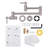 Brass Wall Mounted Two-Handle Pot Filler Kitchen Faucet with Double Joint Swing Arm-69128223