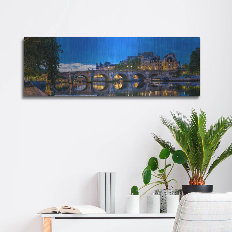 «Paris - Point Neuf Bridge Panorama» par AKG, H 12 po x l 36 po