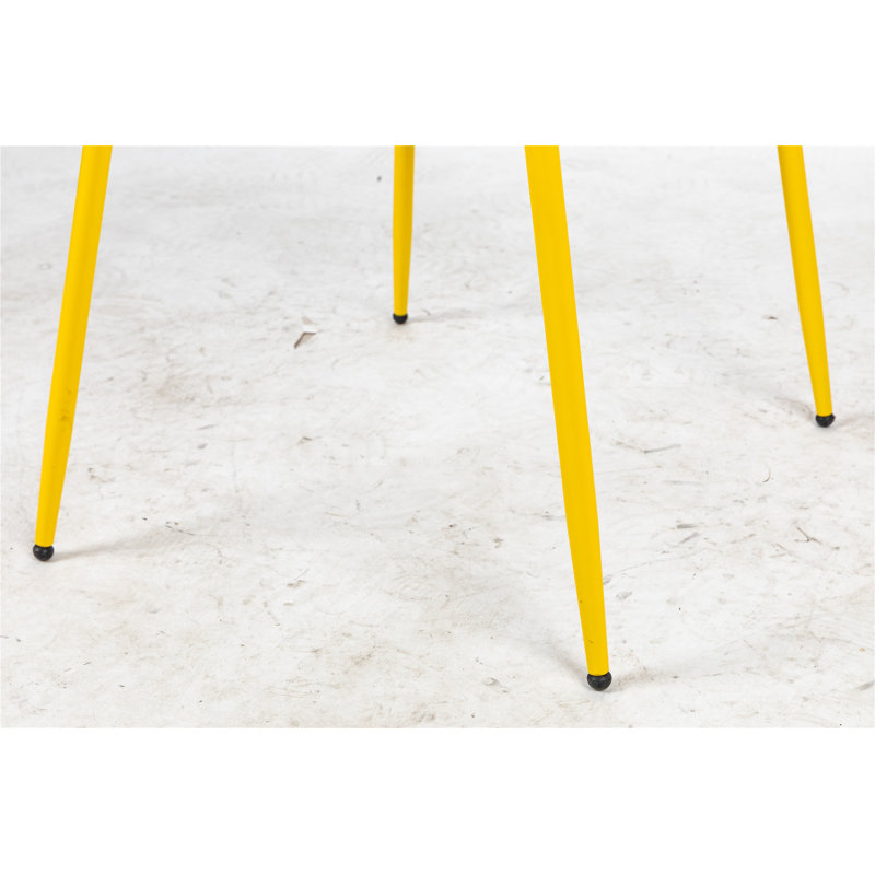 Chaise d'appoint rembourrée en lin Gigu, Jaune