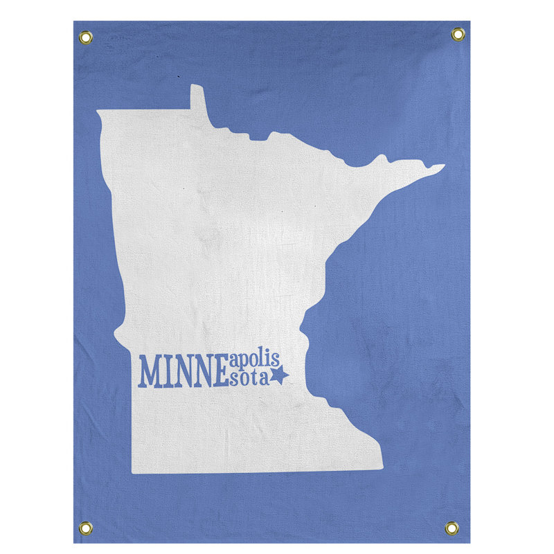 Tapisserie murale minnesota minneapolis, H 36 po x l 26 po, Bleu