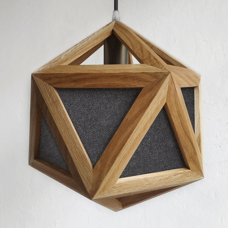 Chestnut 1 - Light Oil Geometric Pendant, Grey