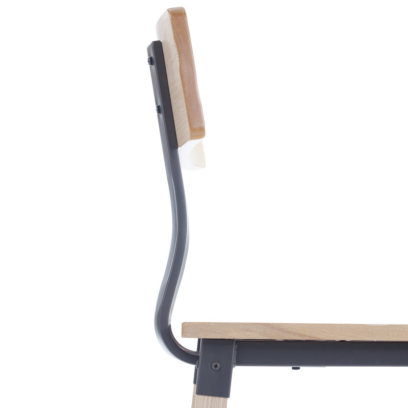 Ensemble de 2 tabourets de bar en bois de style industriel et industriel de qualité commerciale Lazro, 2, Blanc