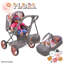 509 Crew: Melange Flora - Landau pour poupée Kelly Deluxe - Sac assorti, nacelle amovible, grand auvent, panier, accessoire pour poupée, jouet pour enfants, 3 ans et plus