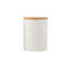 Ensemble de 10 pots de cuisine en céramique gaufrée Strawberry Street, blanc mat mat, couvercles en bambou