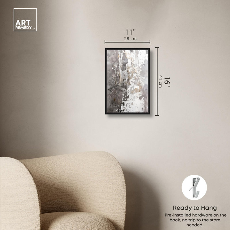 «Rusted Echo II», art numérique sur toile , Cadre flottant noir, H 16 po x l 11 po
