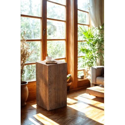 Table d'appoint carrée en bois naturel