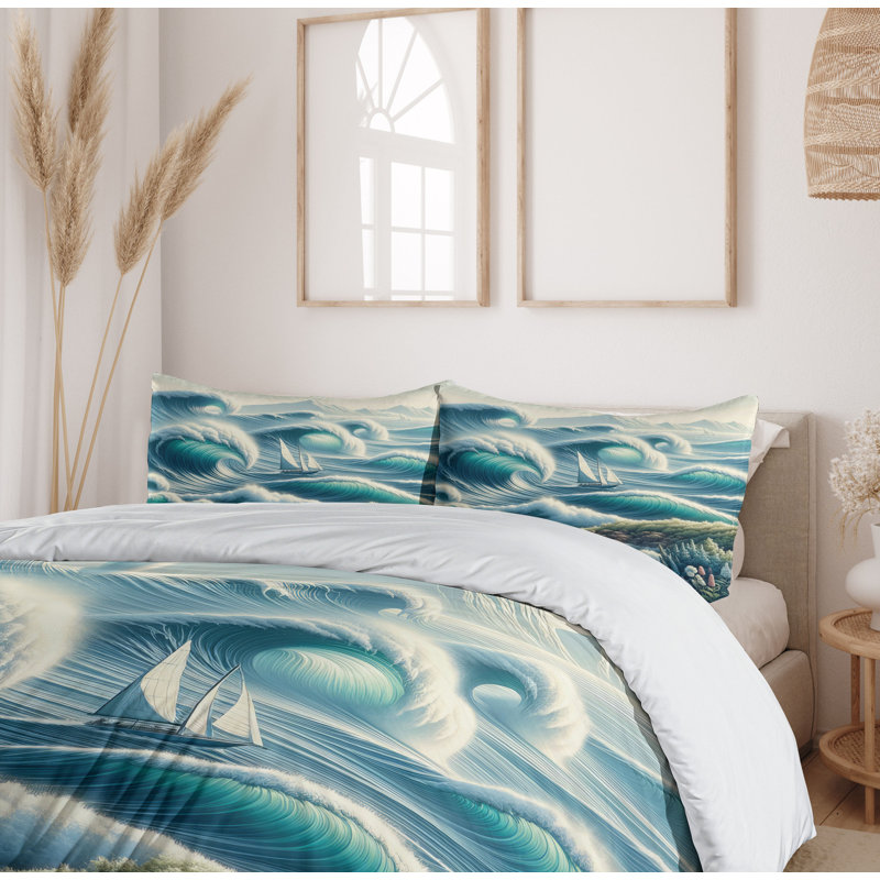 Nautical Duvet Cover, King Duvet Cover + 2 Standard Shams