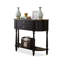 Console noire en bois massif