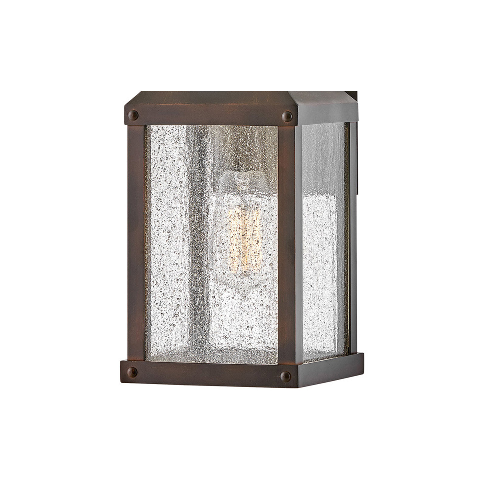 Beacon Hill 18" H Seeded Glass Outdoor Wall Lantern, Blackened Copper