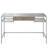Adela Glass Top Metal Base Writing Desk