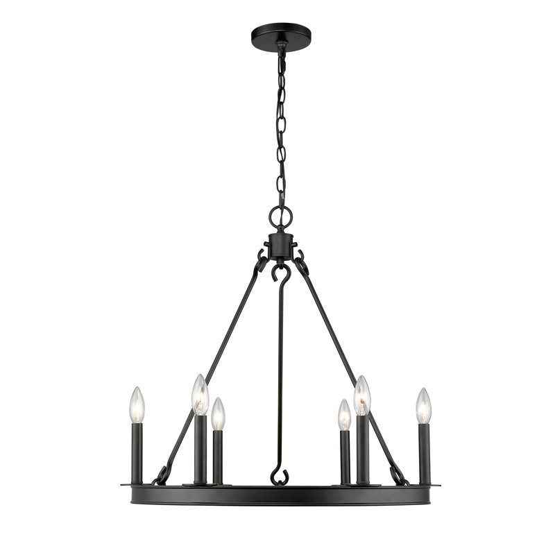 Karolina 6 - Light Dimmable Geometric Chandelier, Matte Black