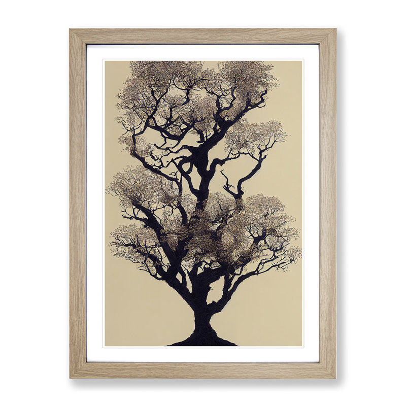 The Solo Tree No.3 - Framed Print, 46cm H x 34cm W x 2cm D, Oak