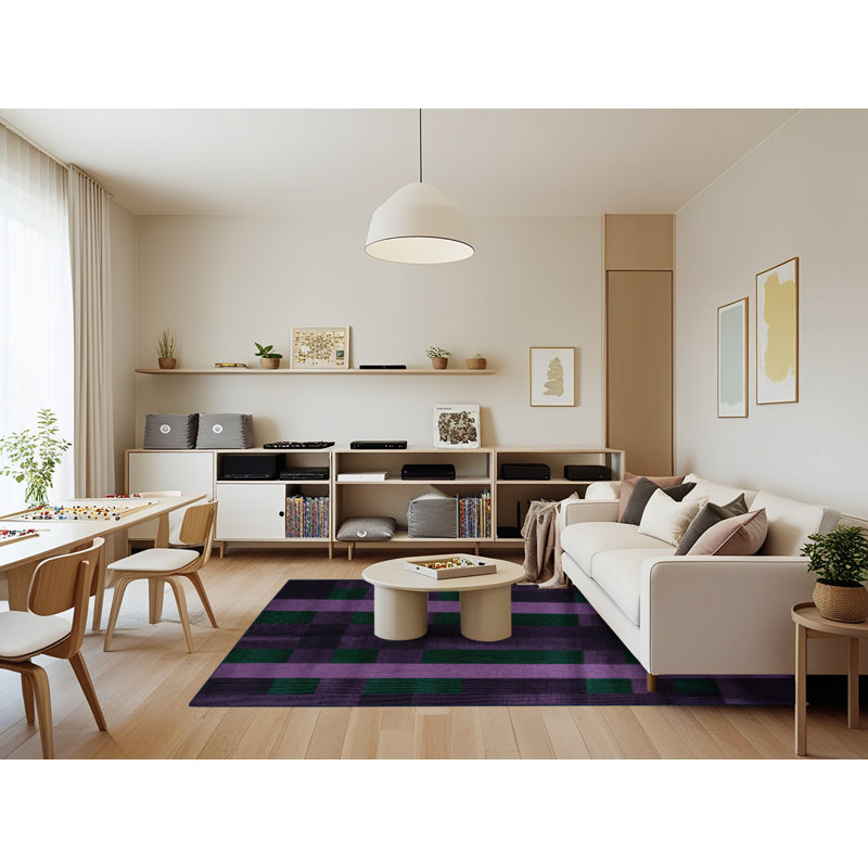 Tapis mauve lavable à la machine, Rectangle 7 pi x 9 pi