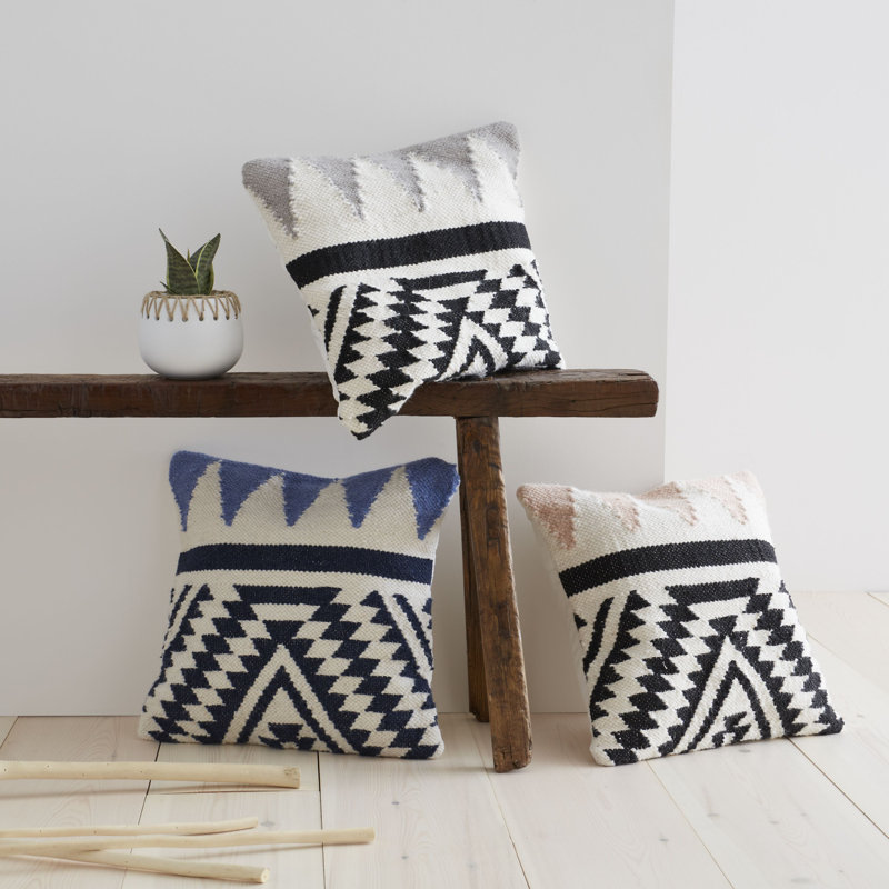 Amando Geometric Square Cushion, Blue