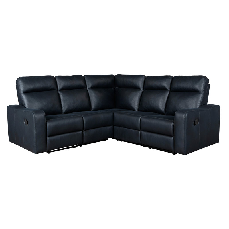 Fauteuil inclinable avec 2 porte-gobelets, Tissu noir et bleu Palomino