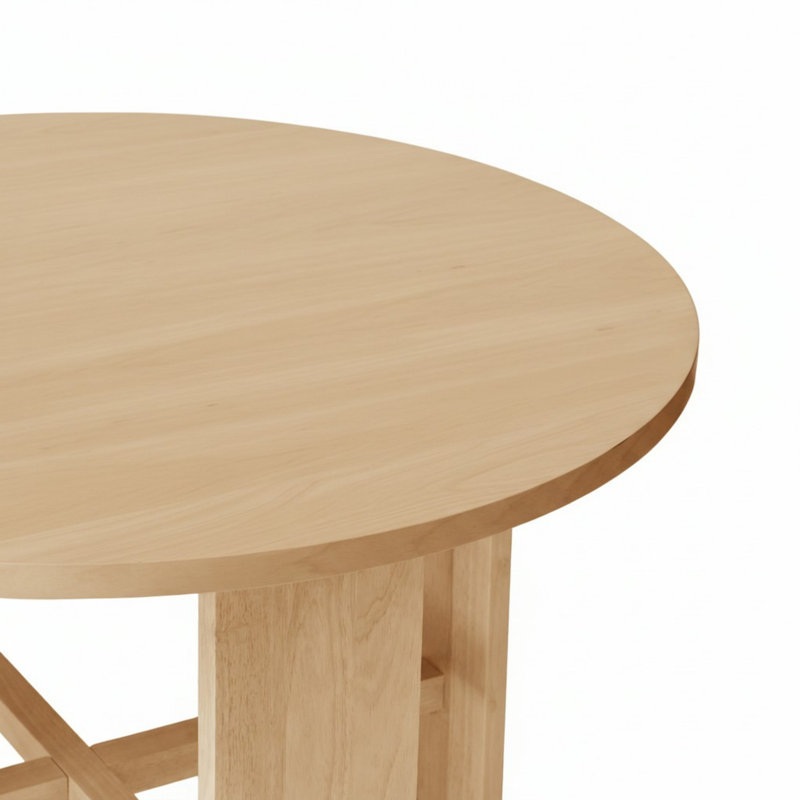 Ensemble de table de salle à manger en bois massif 5 pièces avec chaises rembourrées Eichorn