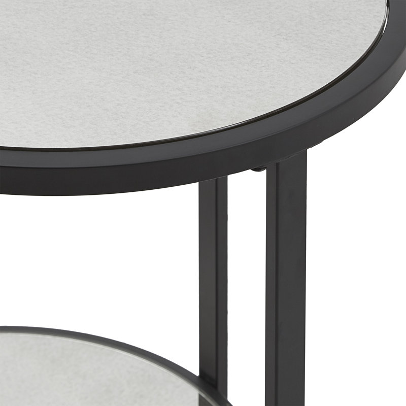 Brendis Mirrored Glass Top End Table