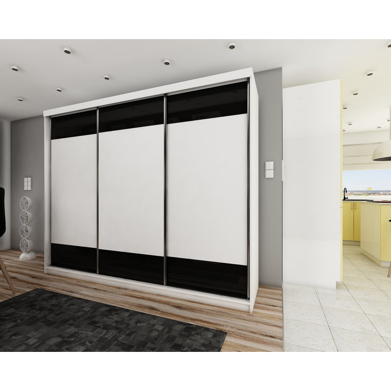 Mackinzey 2 Door Wardrobe, White/Black