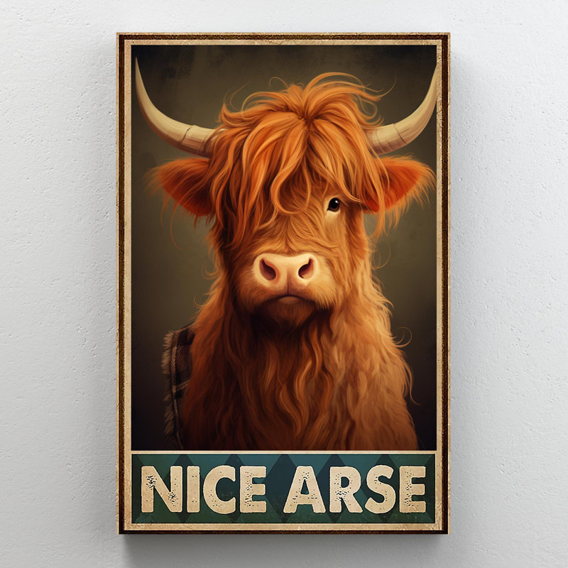 «Lashona Highland Cattle Nice Ass», impression sur toile, H 36 po x l 24 po x P 1,25 po