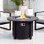 Foyer de table rond 42 po au propane, foyer d'extérieur au gaz à allumage automatique 50 000 BTU avec couvercle amovible et couvercle imperméable, décoration en verre