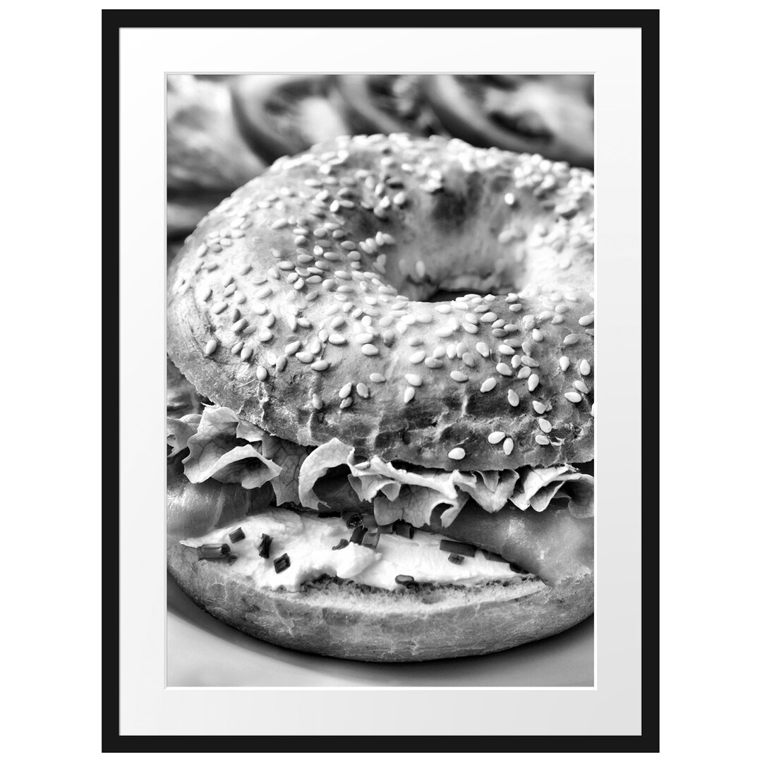 Gerahmtes Poster Frischer Lachs Bagel