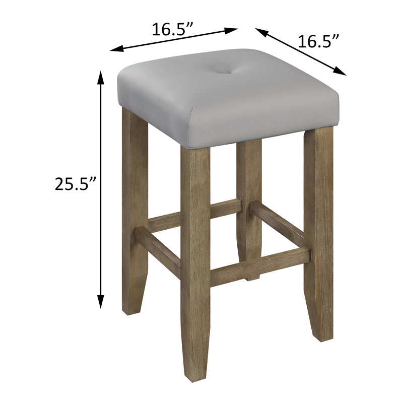 Tabourets de comptoir gris et chêne (ensemble de 2)