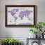 «Pastel Purple World Map», reproduction d'art sur toile encadrée-133430936-133430947