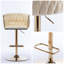 Set of 2 Velvet Upholstery Bar Stools – Chrome Footrest, Swivel, Height Adjustable Design for Kitchen or Bar-872621145