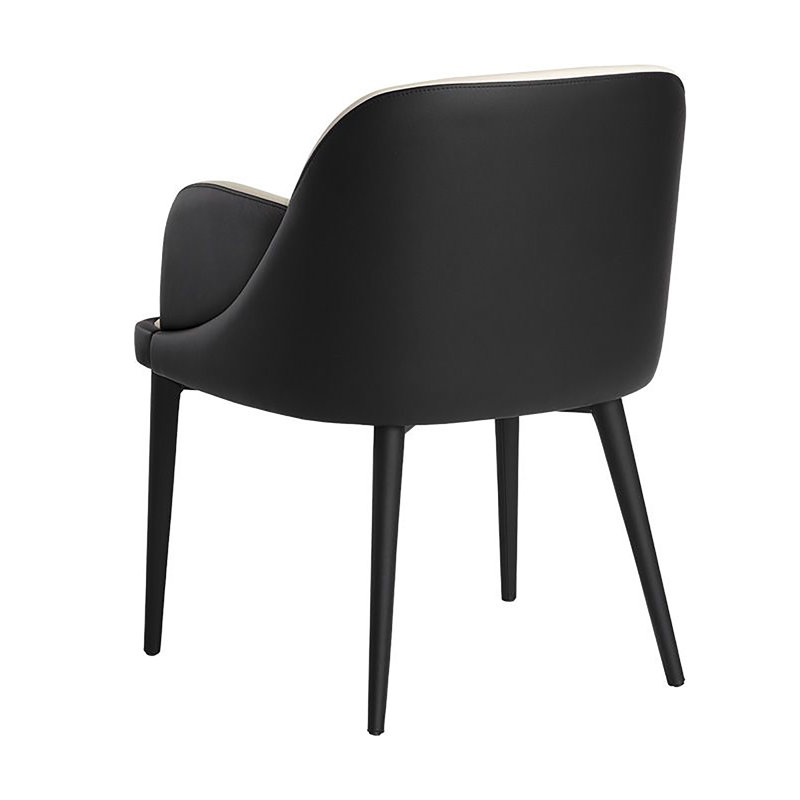 Hagan Tufted Armchair, Black Faux Leather