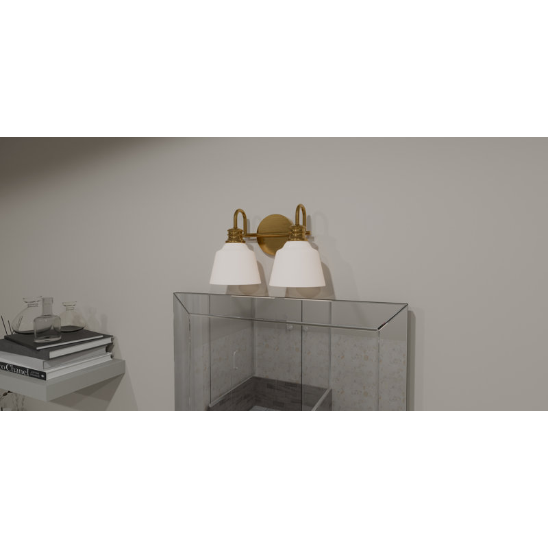 Baya 2-Light Aged Brass Bath Light