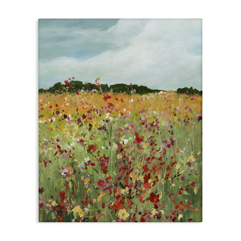 Art mural sur toile Vivid Meadow Abstraction, design par Carol Robinson, H 20 po x l 16 po
