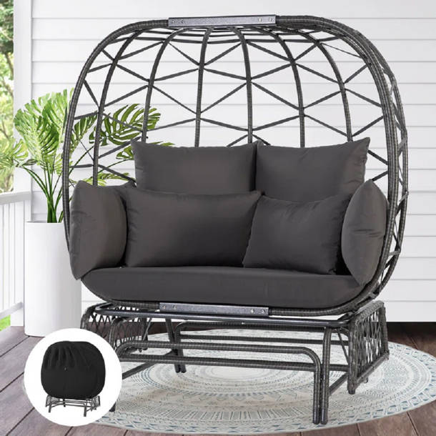 Dakota Fields Cohee Wicker Outdoor Glider Chair & Reviews | Wayfair