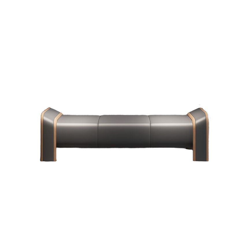 Banc rembourré en cuir Runfried Match, Gris
