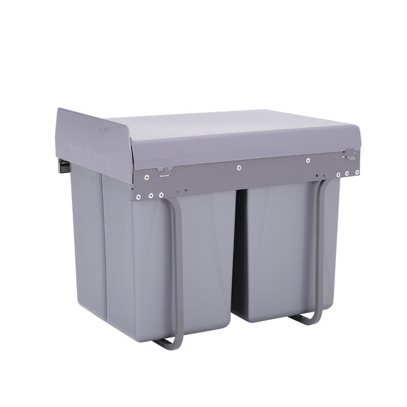 Shel Plastic Manual Lift Pull Out Rubbish Bin - 40L