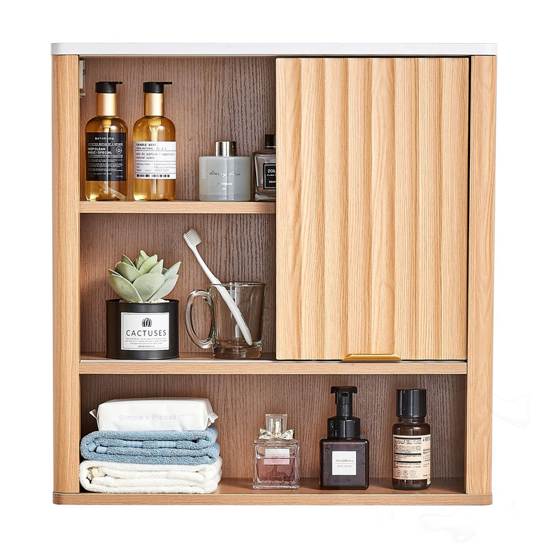 Armoire de salle de bain murale avec porte et tablette réglable