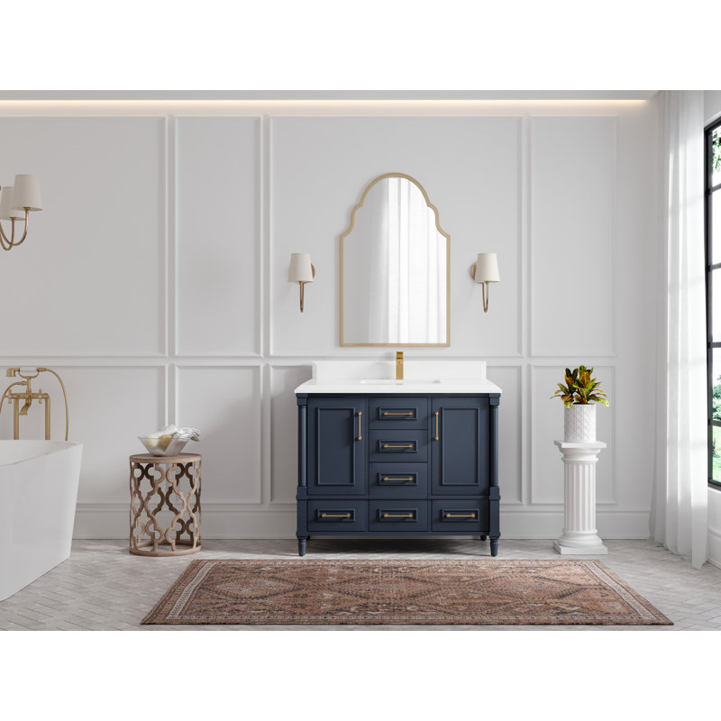 Meuble-lavabo de salle de bain l 42 po x P 22 po x H 36 po Aberdeen, Blanc