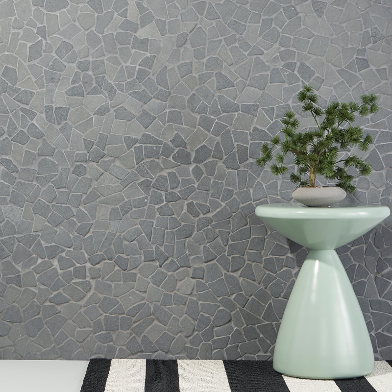 Pittoresque mosaïque de plancher et mur 11,81 po x 11,81 po, Lave noire