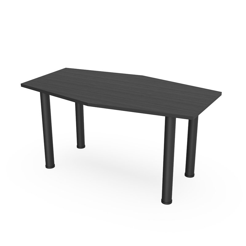 Table hexagonale avec pieds Nyemia, Nuit asiatique, Noir mat, L 72 po x l 36 po