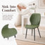 Chaise de salle à manger rembourrée moderne en cuir de polyuréthane, chaise d'appoint ergonomique avec pieds en métal noir, vert (ensemble de 4)-1855656141