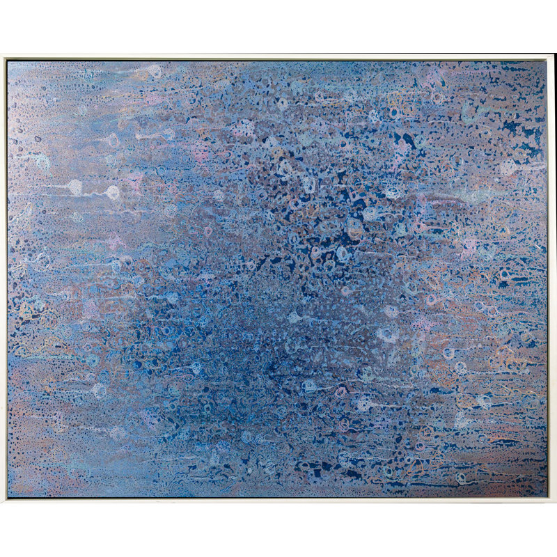 Monet With Glasses Painting, 48" H x 60" W, White Framed