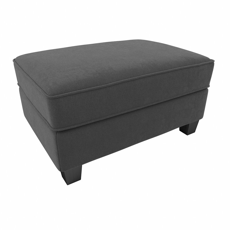 Alitza Upholstered Ottoman, Charcoal Gray