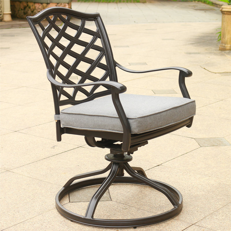 Fauteuil de patio Annecorinne, Tissage uni ardoise coulée Sunbrella®, Espresso brun