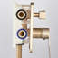 Brushed Gold Shower Faucet Set System 12" Rainfall Head Combo Kit Mixer Valve Wall Mount Tap