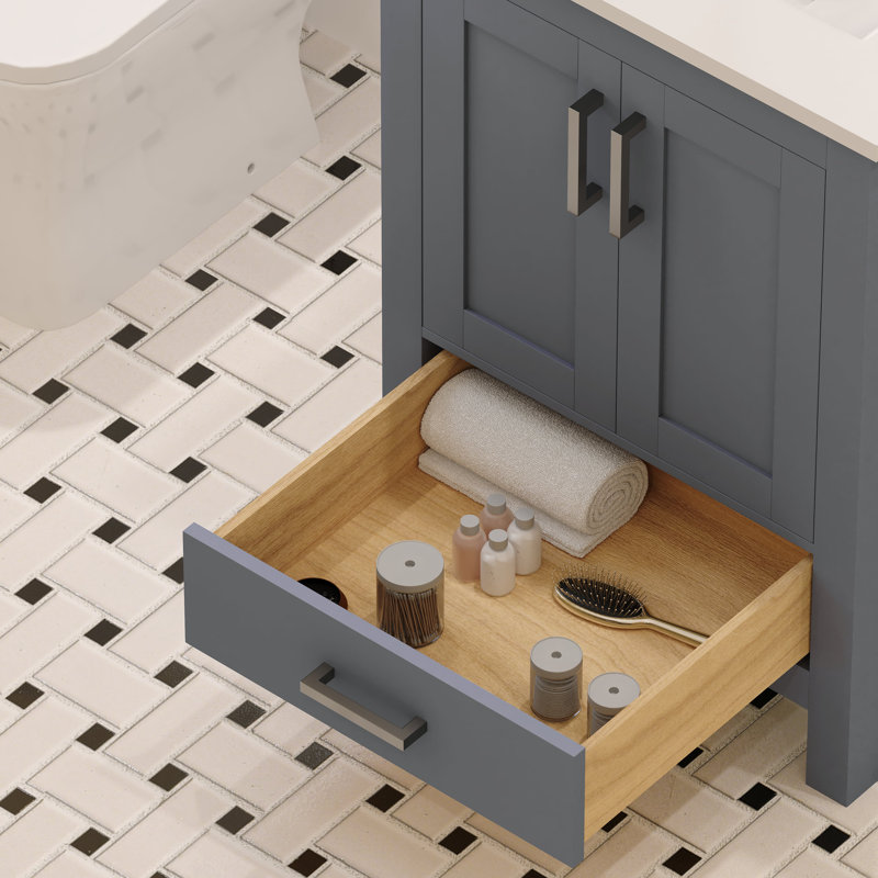 Ensemble de meuble-lavabo simple Rooh, Gris, 30"