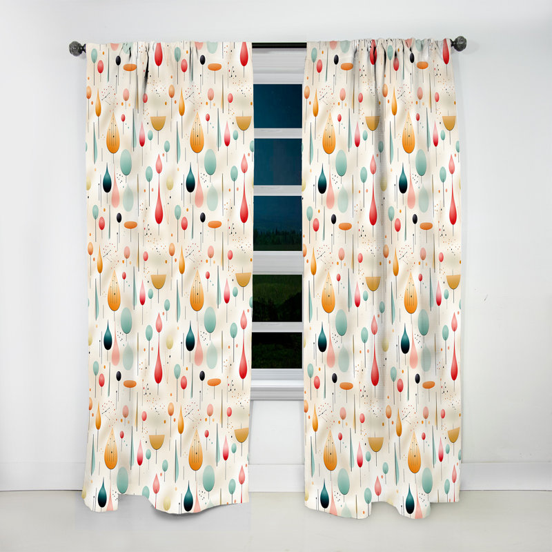 Minimalisme, motif de fougères beiges I - rideau moderne - velours obscurcissant - 1 panneau, L 52 po x L 63 po