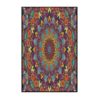 Tapis bleu/jaune/rose à tisser électrique