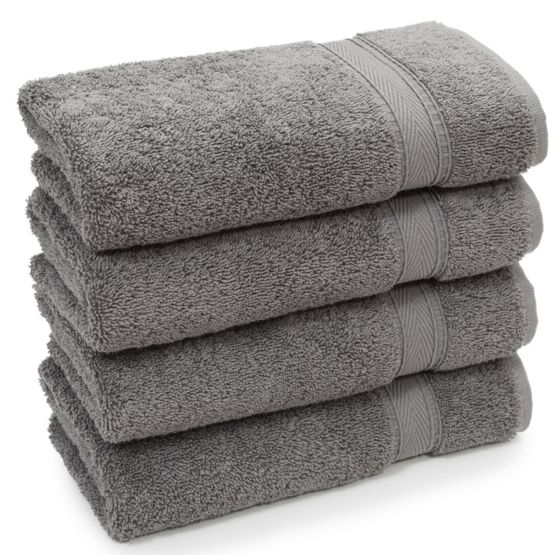 Sinemis Turkish Cotton Hand Towels, Dark Gray