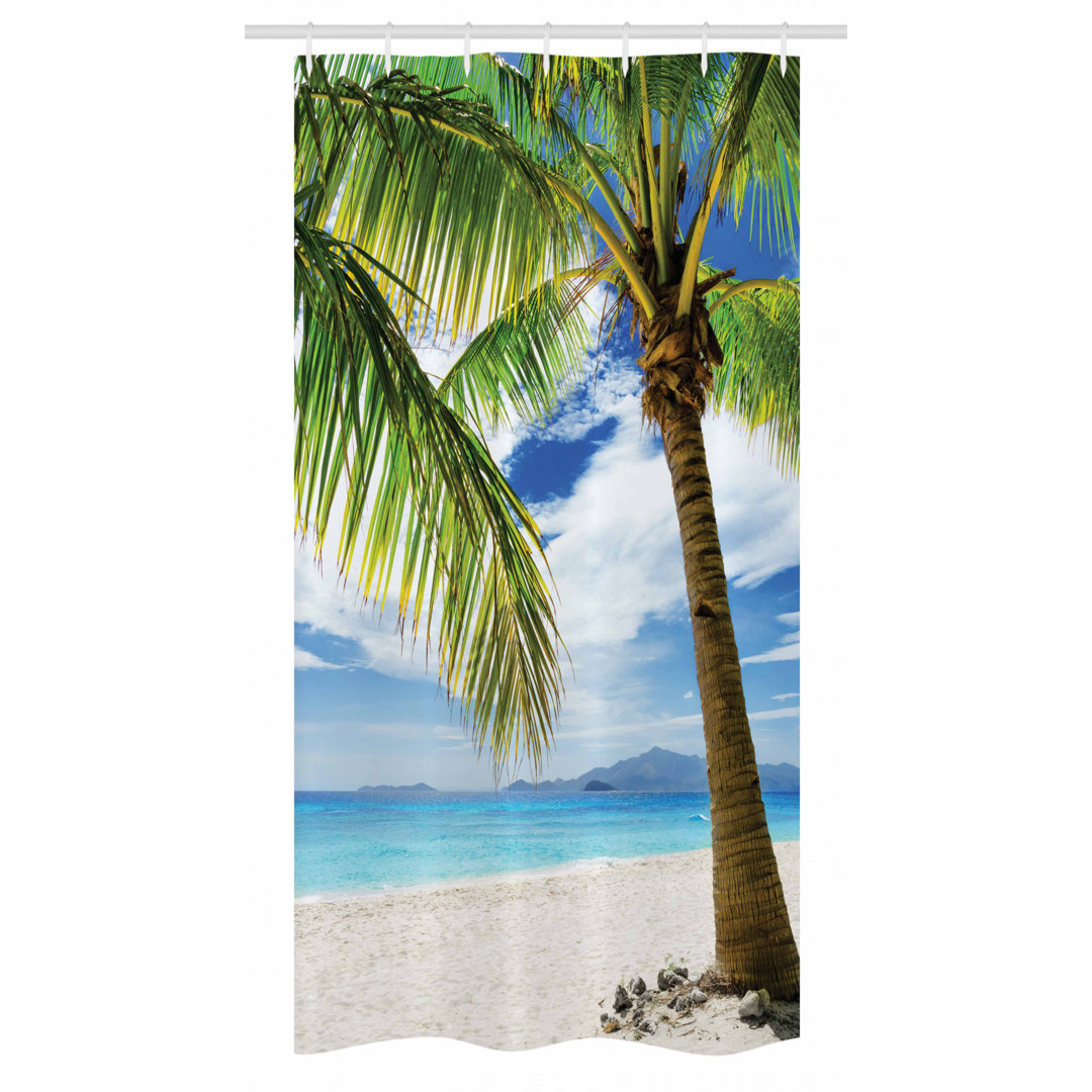 Lonely Palm Tree Stall Shower Curtain Single + Hooks East Urban Home 