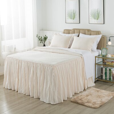 One Allium Way® Ruffle Skirt Bedspread 4-5 Piece Set,30 Inches Drop Bed Skirt Coverlet With Shams And Area Rug -  4AE804EFC9B14D9CA1AA1C46B0231D40